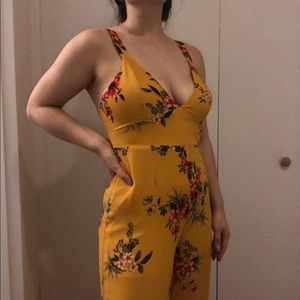 Yellow floral jumpsuit